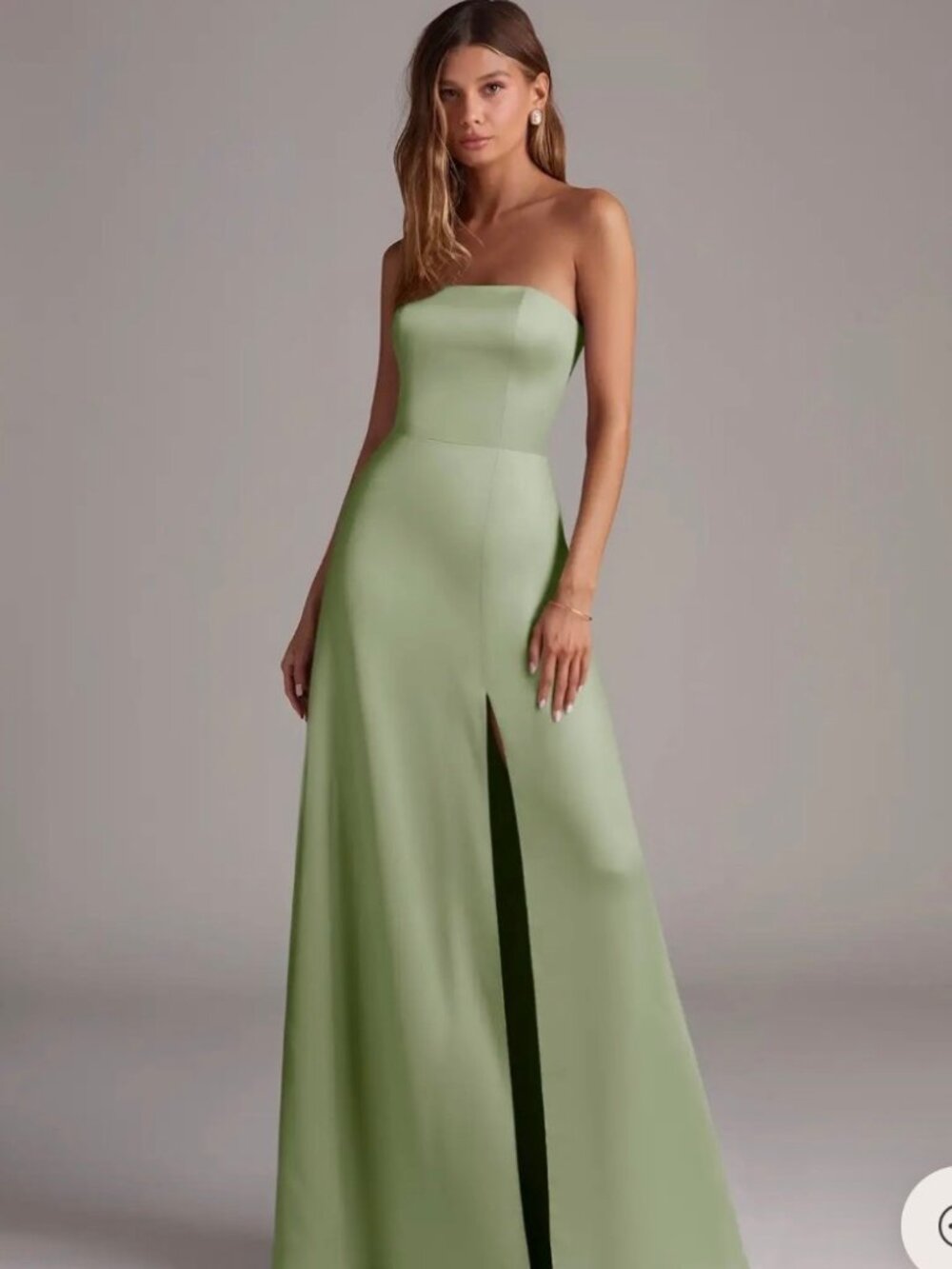 Azazie Wren Dress (Dusty Sage)